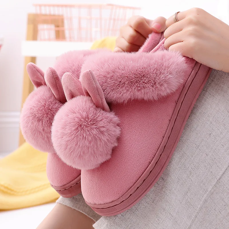 Pallene Warm Fuzzy Fluffy Slippers For Women 2024 Winter New Indoor Non-slip Plush Slides Indoor Soft Comfort Home Cotton Shoes - Image 2