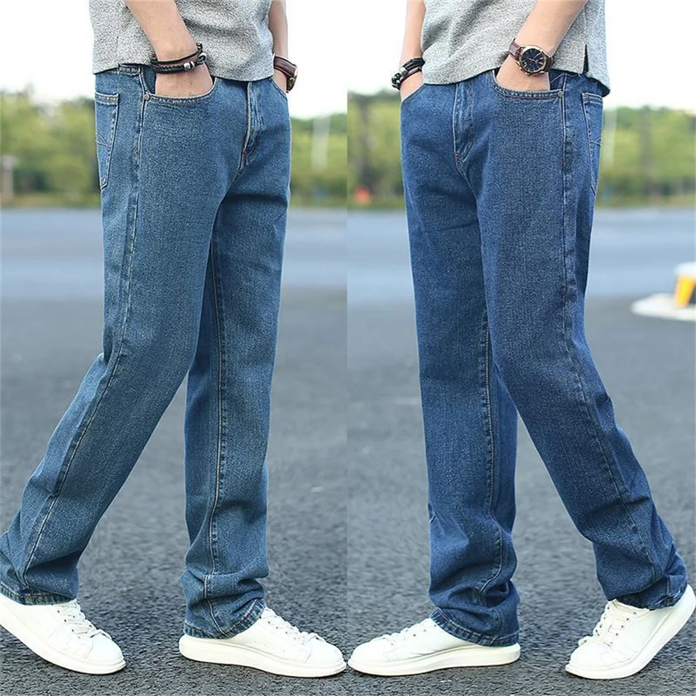 2022 Spring Summer Men's Thin Straight-leg Loose Jeans Classic Style Advanced Stretch Baggy Pants Male Wide leg jeans pants - Image 5