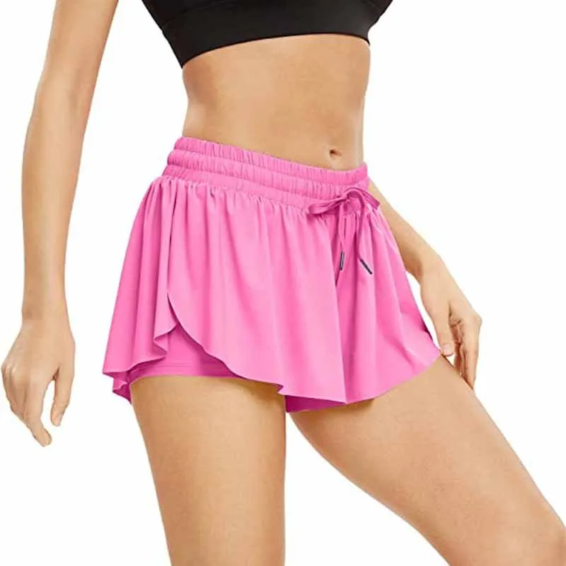 Women's Pants Gym Sports Shorts Lining Loose Skirt Yoga Wear Fitness Running Training Trousers Summer Female Workout Clothing - Image 4