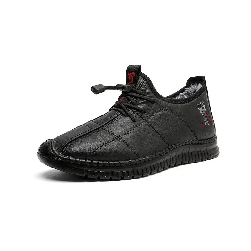 Winter men's boots are warm waterproof non slip thick walking boots, and oversized work shoes for men aged 38-48 platform boots - Image 5