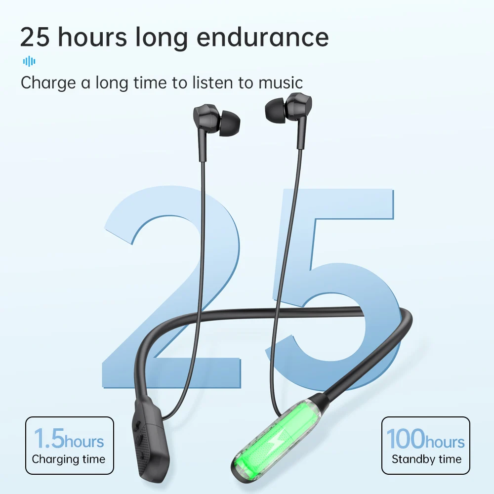 EARDECO Fone De Ouvido Bluetooth Headphone 6.0 Bass Wireless Headphones with Mic Earphone Stereo Sport Neckband Hifi Stereo - Image 4