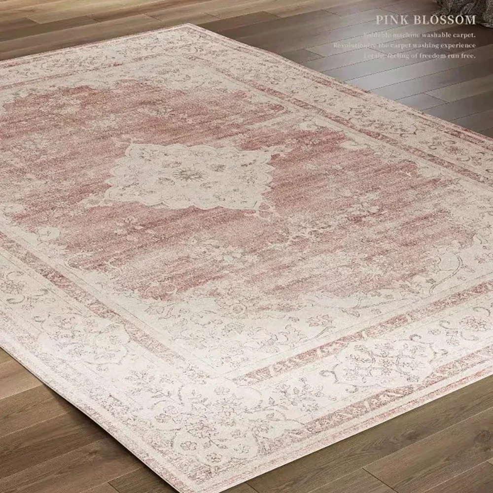VIKAMA Bohemian Faux Wool Rug - Ultra-Thin, Stain-Resistant,Non-Slip Carpet for Study Room & Living Room,Soft Floor Mat Home Dec - Image 2
