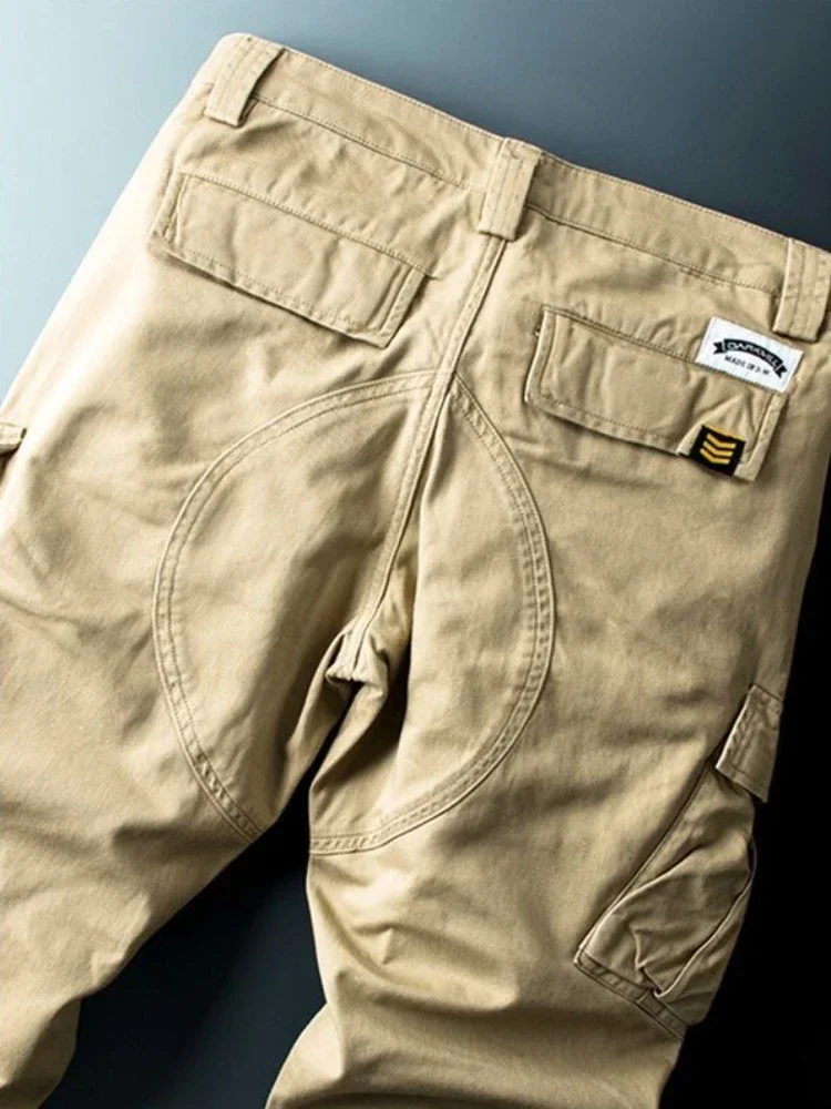 Male Trousers Stretch Loose Khaki Korean Men's Cargo Pants Big Size Aesthetic Harajuku High Quality With Stylish Long - Image 3