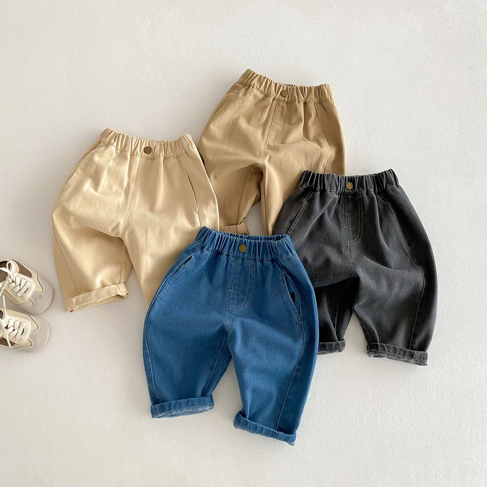 Spring 2025 Kids Jeans Daily Korean Style 1-5 Year Old Girls Denim Pants Boys Trousers Kids Pants - Image 2