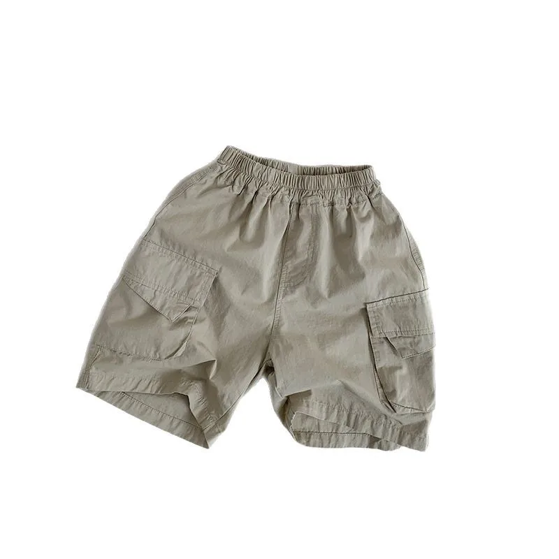 2025 Summer New Children Loose Shorts Solid Girls Versatile Casual Shorts Baby Boys Pocket Cargo Pants Kids Middle Pants - Image 6