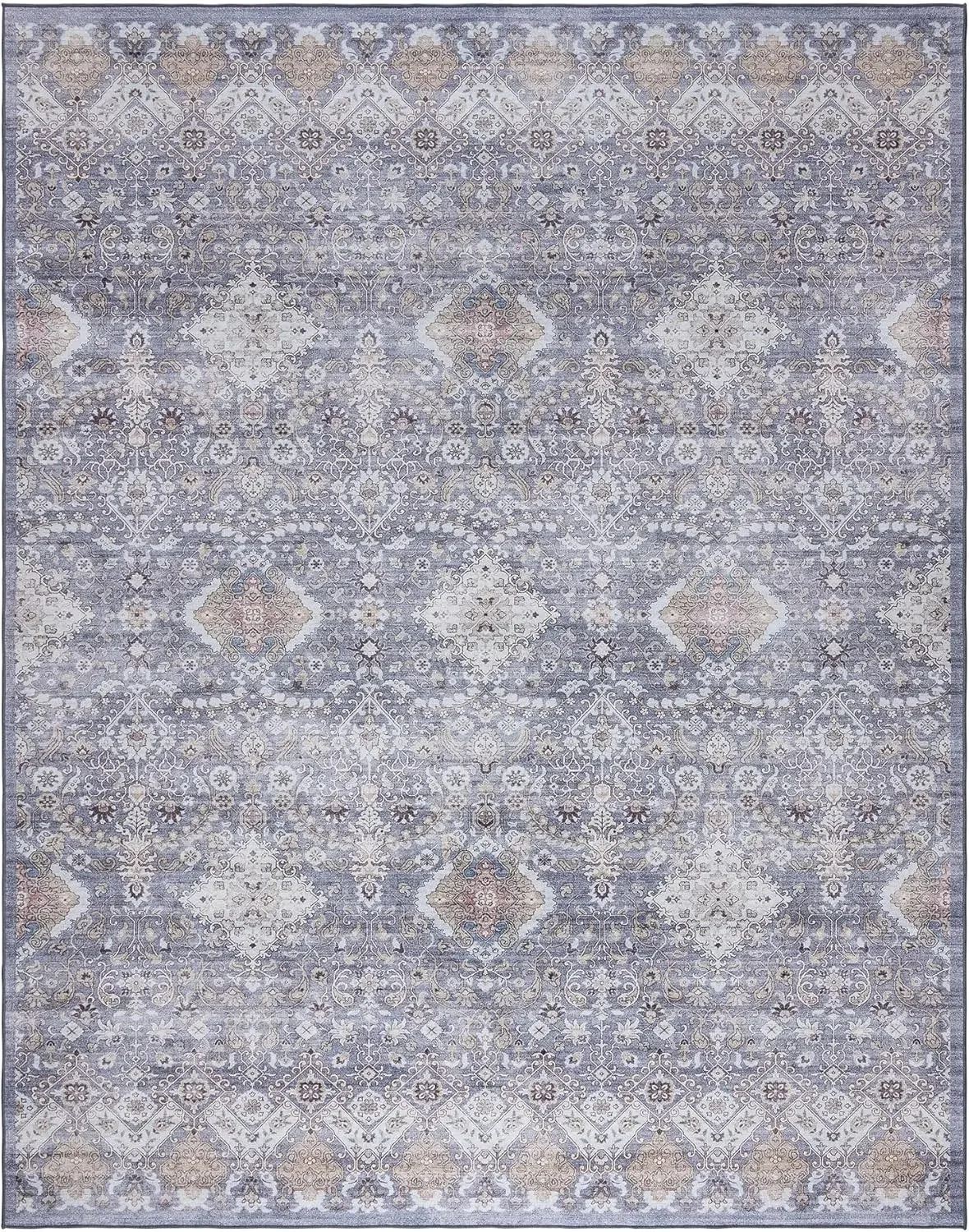 VIKAMA Bohemian Style Loop-Pile Rug - Ultra-Thin, Stain-Resistant, Non-Slip Carpet for Living Room & Office, Soft Floor Mat - Image 5