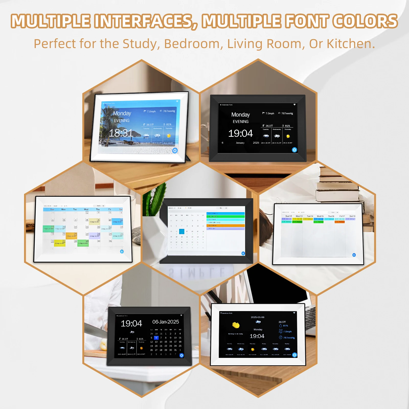 Digital Calendar Alarm Clock: 10.1-inch Calendar Chore Chart Smart Touchscreen Display for Family Schedules Great for Organizing - Image 3