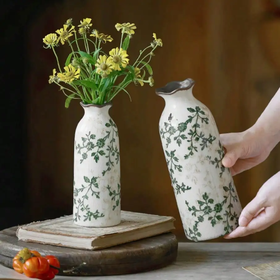 Crackle Ceramic Flower Vase Hydroponic Vase Table Decor Floral Arrangement Valentine's Day Gifts Birthday Graduation Gift - Image 3