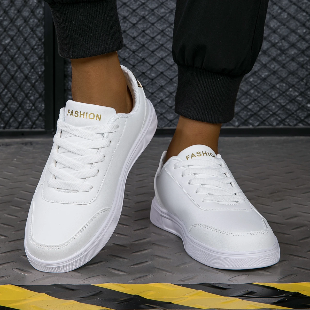 Women's White Shoes Spring Autumn Outdoor Flat Casual Sports Shoes Men New EVA Sole Lace Up Round Toe Fashionable Office Shoes - Image 3