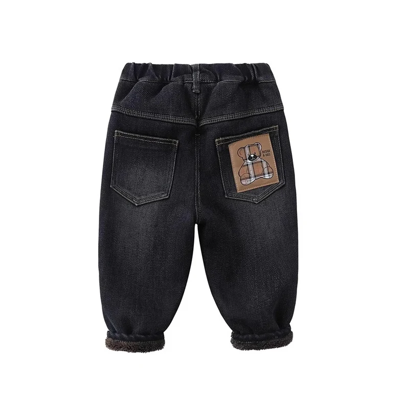 Korean Fashion Winter Boys Jeans Adding Velvet And Thickening Wide Leg pants Boys Jeans Children's Pants Kid Jeans - Image 6