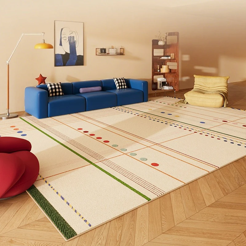 Minimalist Creative Dopamine Geometric Pattern Living Room Carpet Bedroom Room Floor Rugs Home Easy Repair Sofa Coffee Table Mat - Image 2