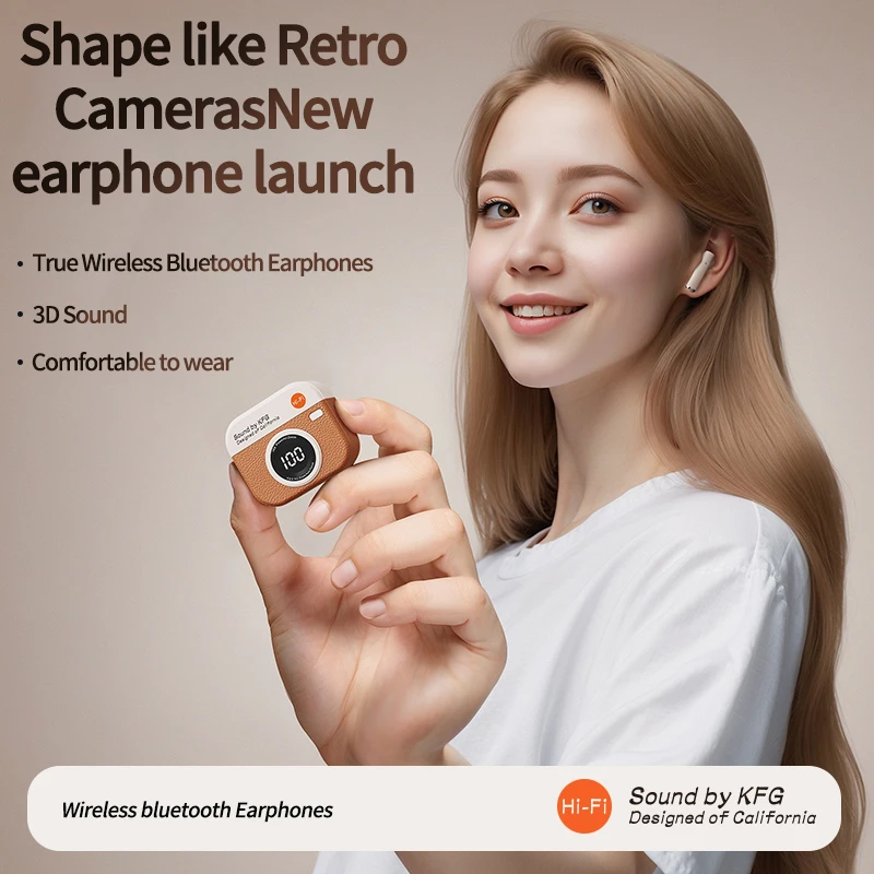 2025 New TWS Wireless Earphones with 5.4 Bluetooth 36 Hours Play Back Sport Earbuds with LED Display Headphones and Built-in Mic - Image 3