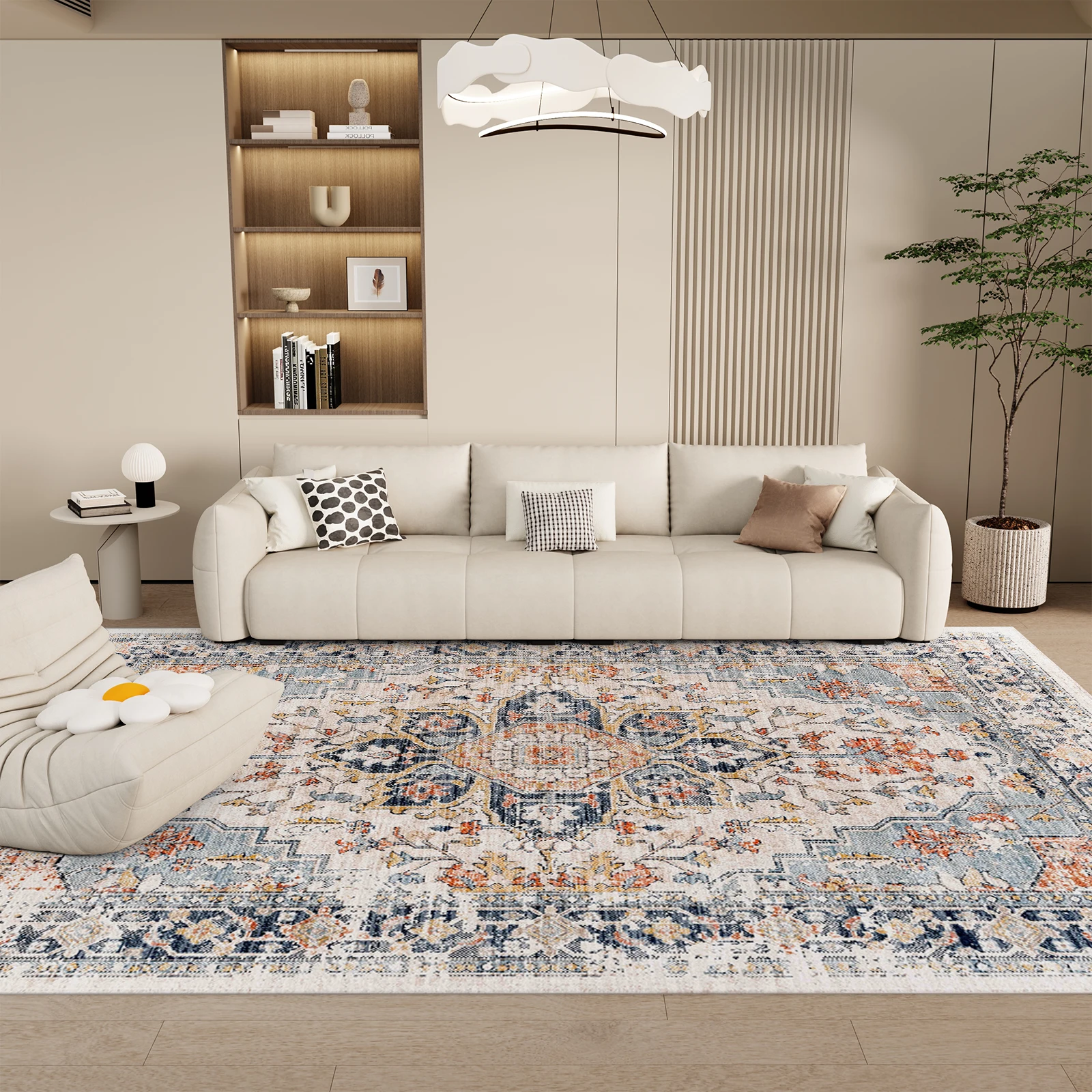 Orhopui vintage boho design, washable area rugs non-slip rugs for living room bedroom traditional woven rugs stain resistant - Image 4