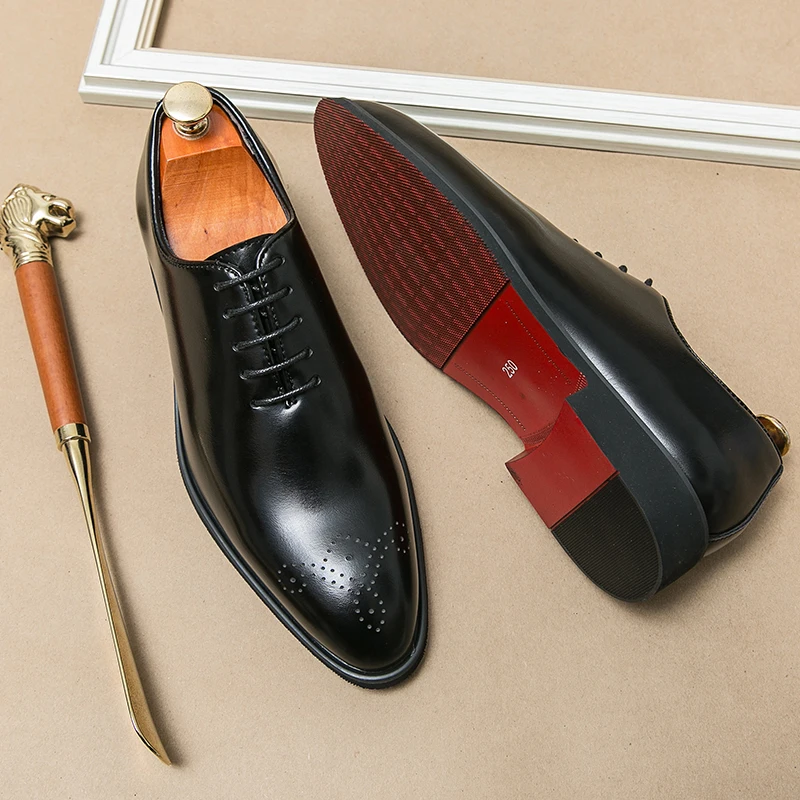 Classic Brand Pointed Banquet Dress Shoes Brown High-end Men's Business Shoes Men's Commuting Daily Casual Shoes Flat Bottomed - Image 2