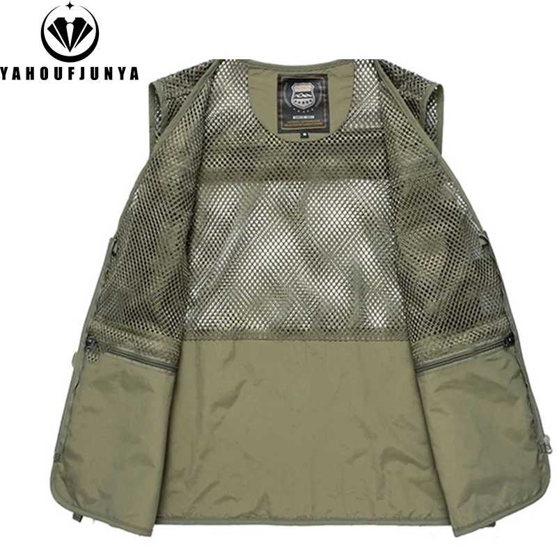 2025 Summer Men Outdoor Tool Camping Fishing Vest Men Sleeveless Many Pocket Casual Breathable Loose Thin Vest Male Waistcoat - Image 2