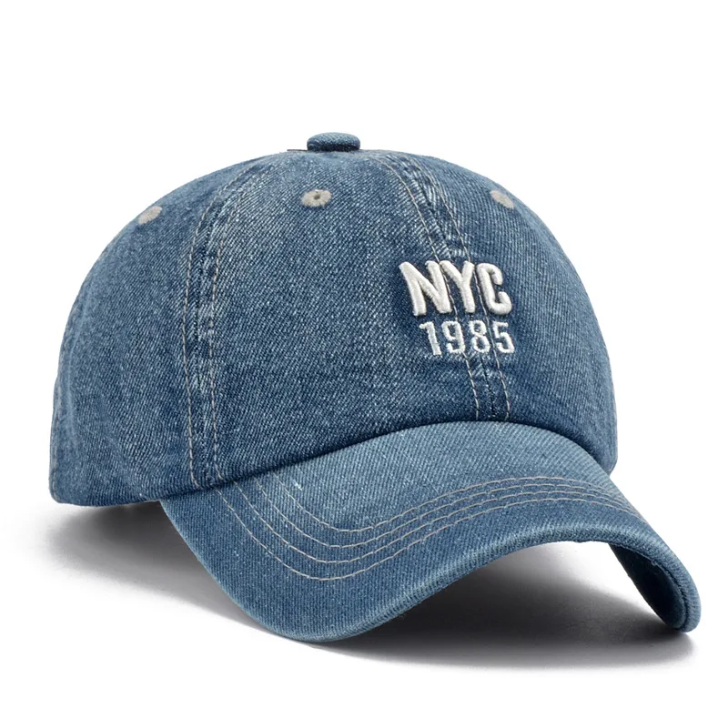 2024 Denim Baseball Cap Men Women Embroidery Letter Jeans Snapback Hat Casquette Summer Sports Hip Hop Cap Gorras Unisex hats - Image 3