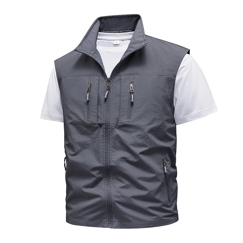 New Spring Men Outdoor Casual Vests Mens Summer Waterproof Breathable Fishing Waistcoat Mens Autumn Fashion Vest Jacket Male - Image 3