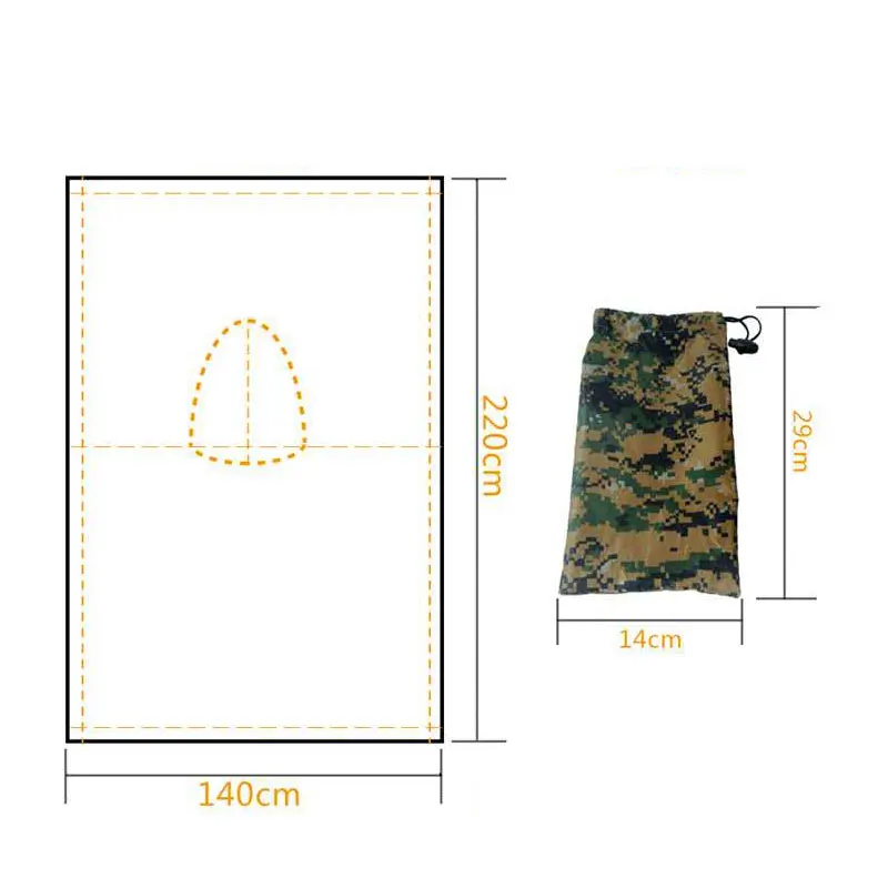 Camouflage Folding Raincoat for Hiking Portable Tactics Poncho Men Waterproof Tourism Packable Rain Jacket Cover Army RainWear - Image 4
