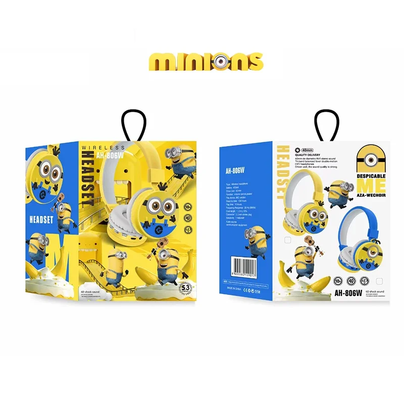 New Minions Wireless Headphones Movie Despicable Me Bluetooth Headset Stereo Music Gaming Headsets Sports Game Headset Kids Gift - Image 6