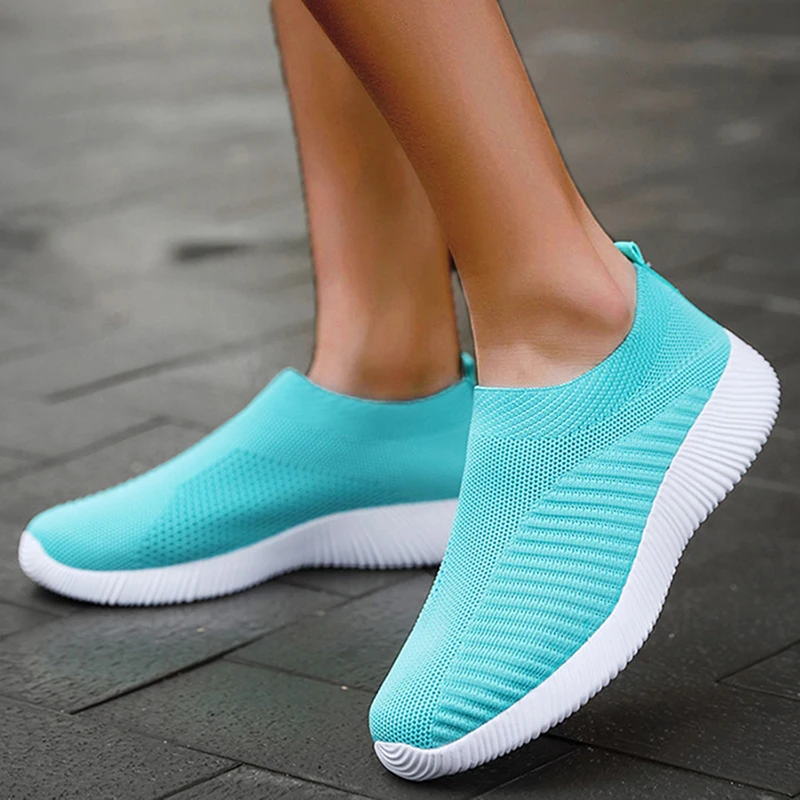 2024 New Fashion Sneakers For Women Casual Shoes Comfortable Soft Sneakers Women Slip On Sock Shoes For Women Ladies Flat Shoes - Image 4