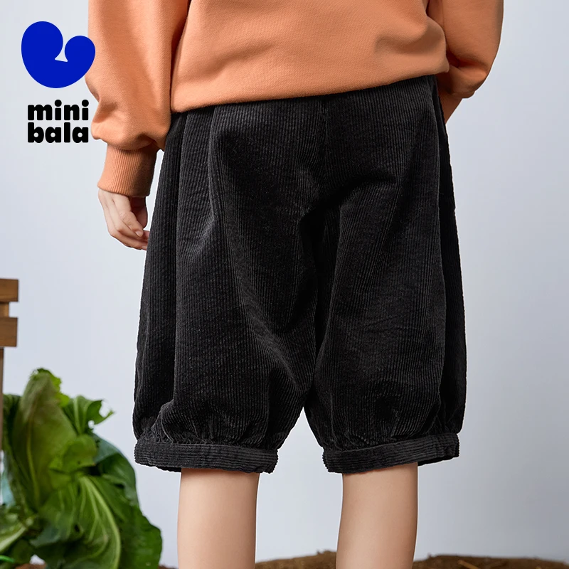 Mini Bala Boys and Girls Shorts Soft Corduroy Pumpkin Lantern Pants Baby Lightweight Casual Shorts - Image 6