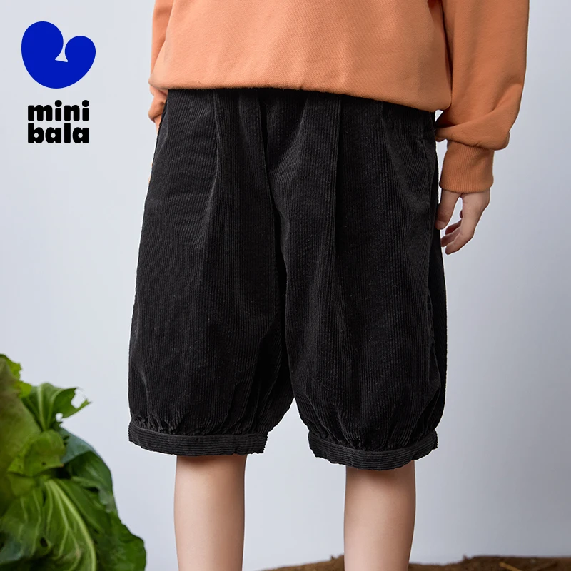 Mini Bala Boys and Girls Shorts Soft Corduroy Pumpkin Lantern Pants Baby Lightweight Casual Shorts - Image 4