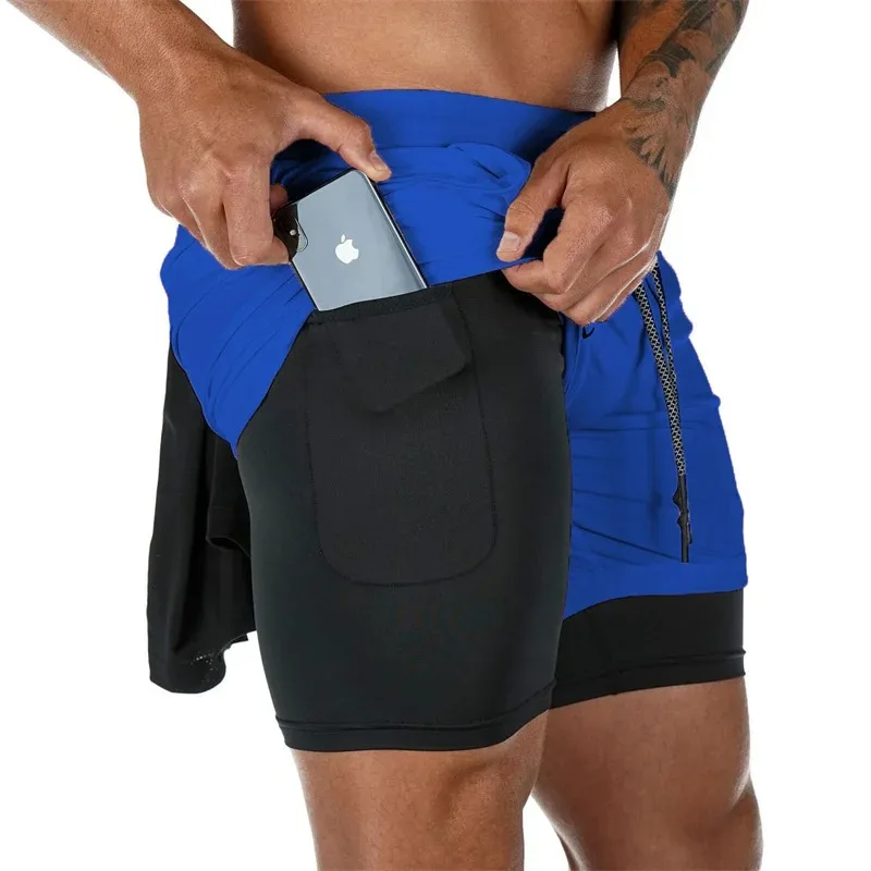 Men'S Performance Sports Shorts Fitness Gym Training Two-In-One Double-Layer Shorts Casual Outdoor Quick-Drying Running Shorts - Image 2