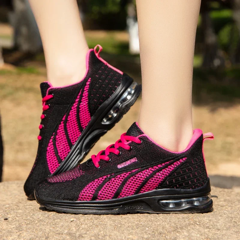 Pink Mesh Running Shoes for Women Comfortable Female Sports Training Sneakers Air Cushion Athlete Jogging Shoes Girl Big Size 42 - Image 5