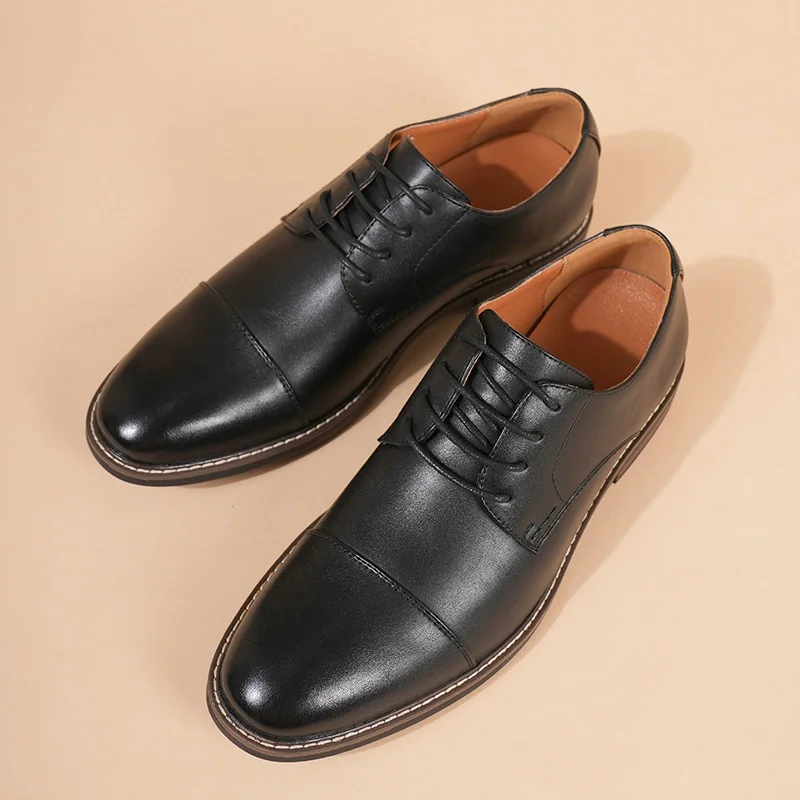 Lace up Oxford Shoes Retro Men's Derby Shoes 2025 New Men Casual shoes Fashion Men Leather Shoes - Image 2