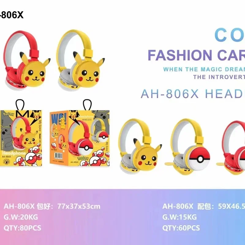 Pocket Monster Pikachu Bluetooth Earphones Wireless Earphones Anime Cartoon High Quality Earphones with Microphone Gift - Image 6