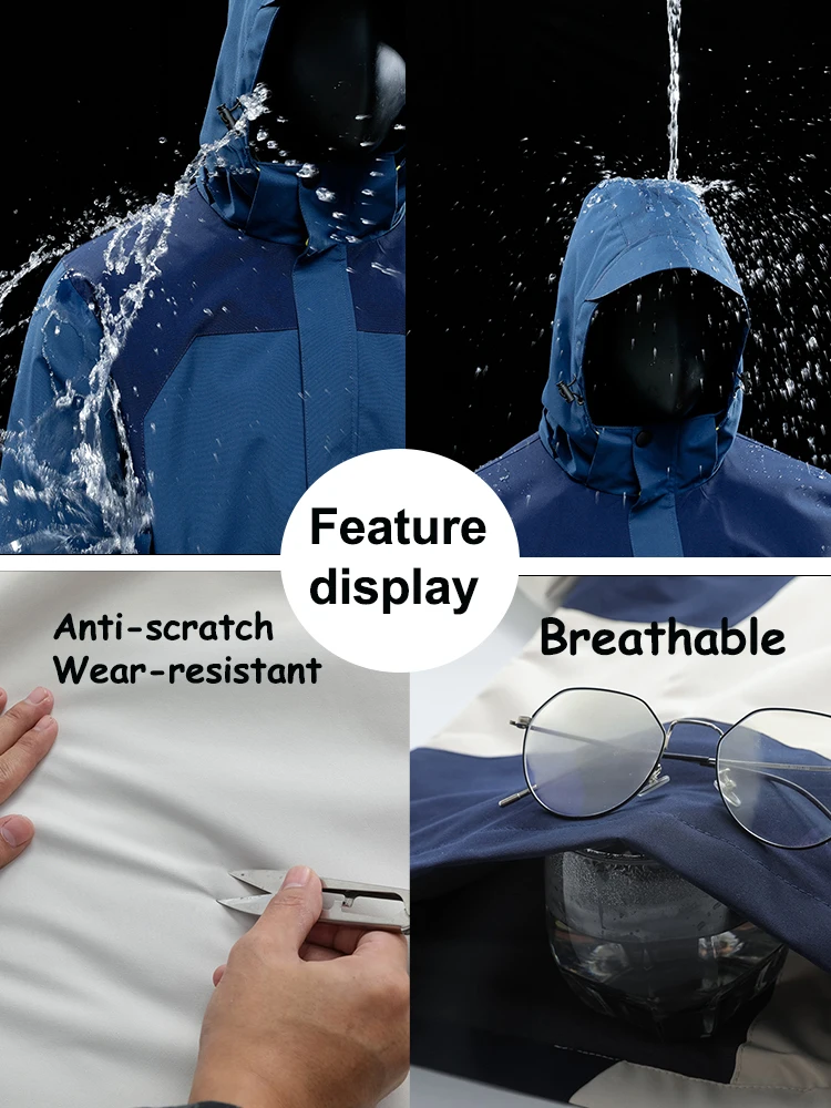 Men's Autumn Jacket Camping Hiking Windproof Windbreaker Mens Waterproof Hooded Coat Outdoor Travel Climbing Fishing Coats Man - Image 4