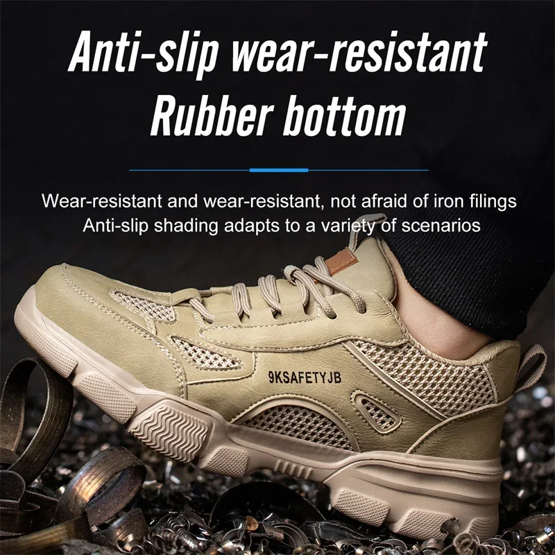 Summer Labor Protection Safety Wrok Shoes Anti Smashing Steel Toe Cap Breathable Comfortable Safety Boots Industrial Male Shoes - Image 5