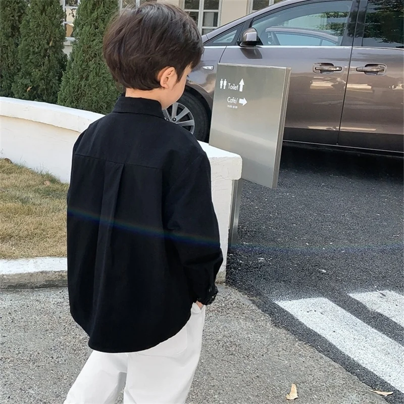 Boys Baby's Kids Blouse Jacket Outwear 2023 Black Spring Autumn Shirts Cotton Gift Plus Size Children's Clothing - Image 3