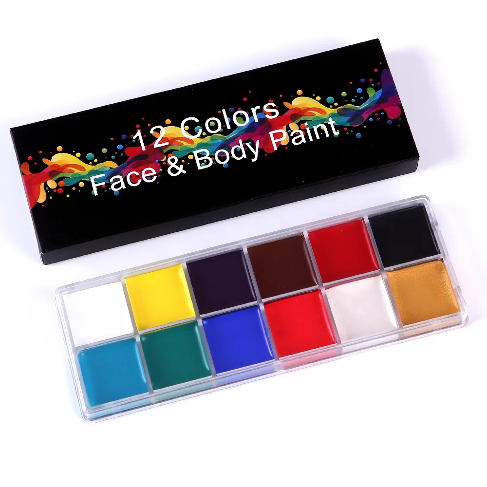 12 colors face&body paint child can use Performance makeup paint palette pinta caritas infantil halloween makeup festival - Image 6