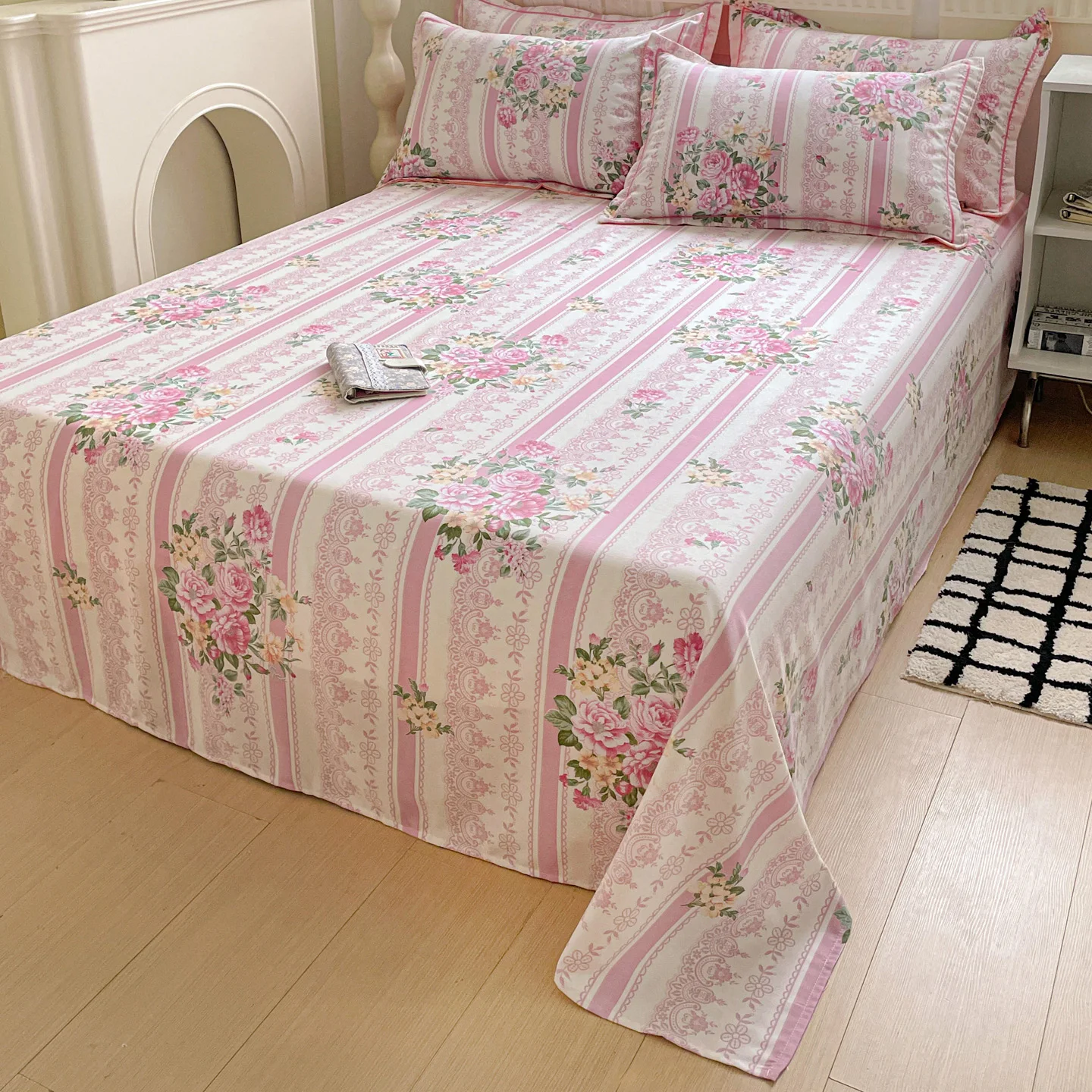 1pc 100% Cotton Bedsheets Floral Style Bed Linen Skin-friendly Flat Sheets Brushed Bed Sheet ropa de cama (No Pillowcase) - Image 6