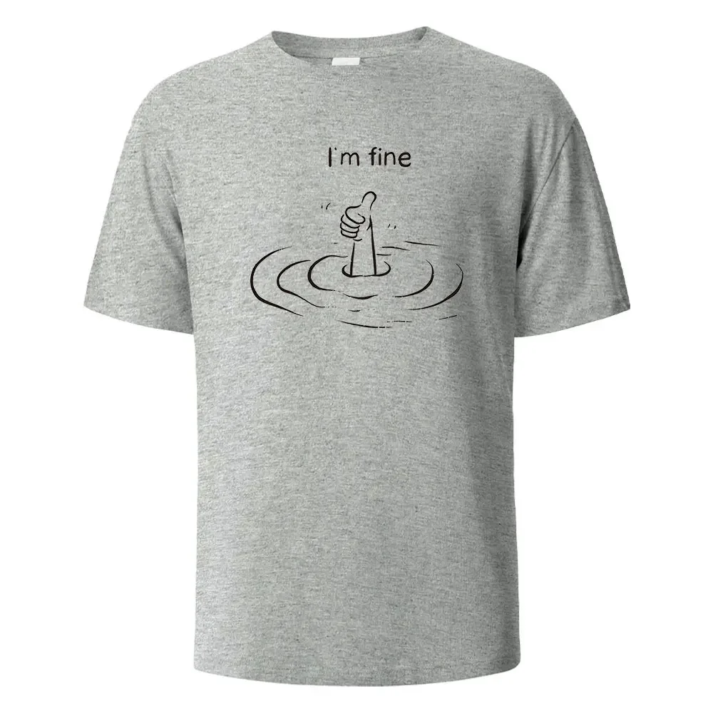 T'm Fine Print T-Shirt 100% Cotton Summer Tees For Men Women Oversize Casual Tops - Image 3