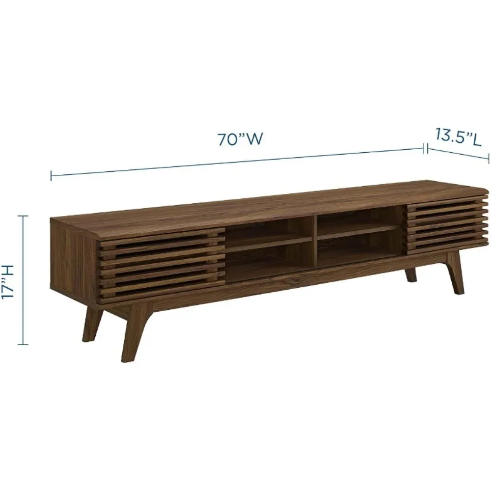 Render Mid-Century Modern Low Profile Media Console TV Stand - Image 3