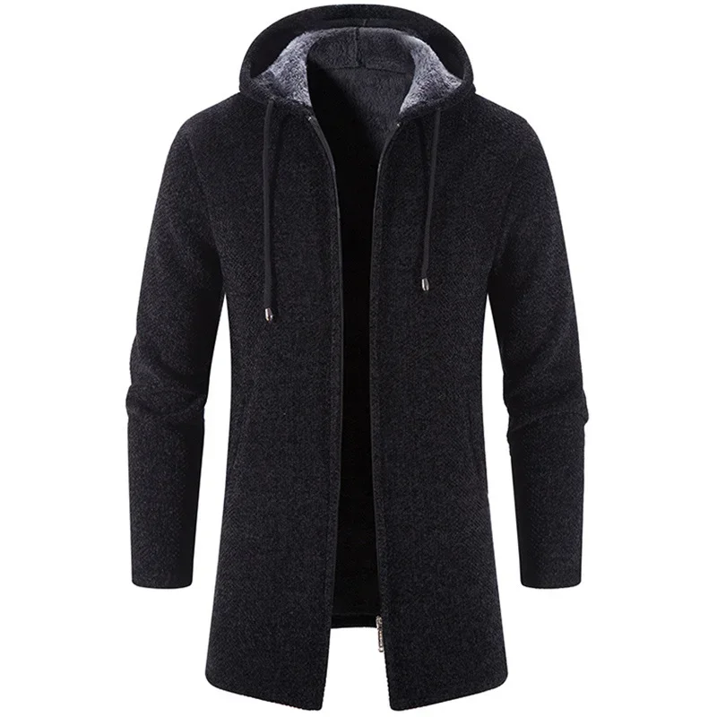 Men's Sweaters Coat Autumn Winter New Hot Warm Zipper Medium Long Cardigan Sweaters Man Casual Knitwear Sweatercoat mens clothes - Image 4