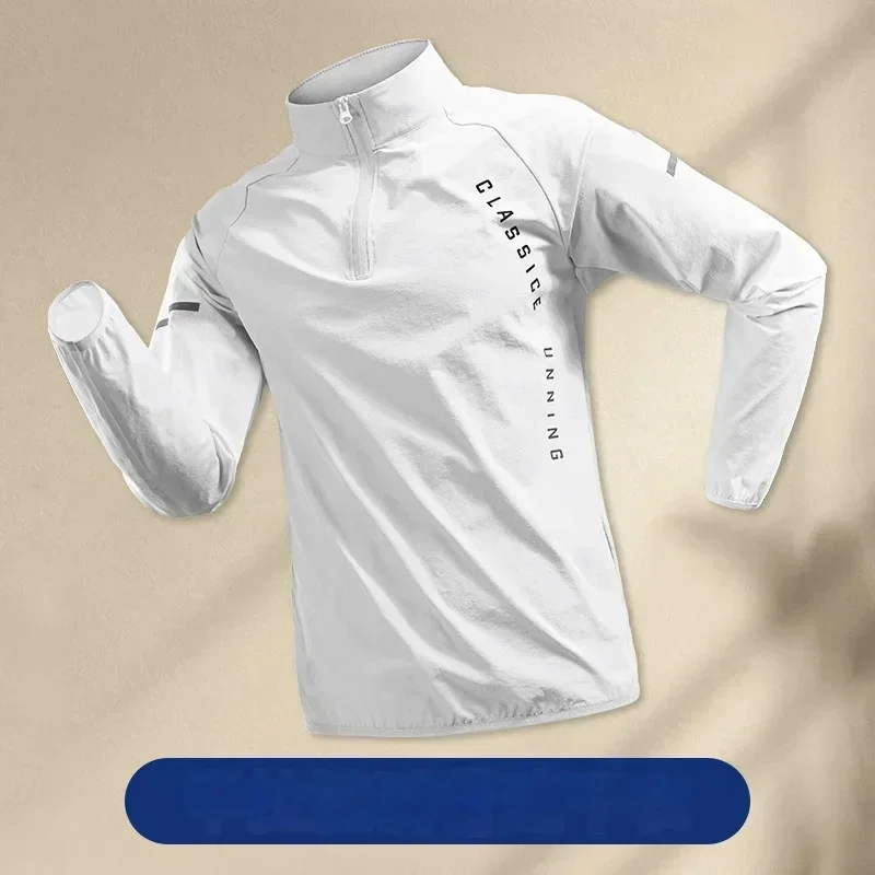 2025 White Men Running Jackets Gym Zipper Hooded Sport Jacke Jogging Training Fitness Sweatshirt Casual Running Sportswear - Image 2
