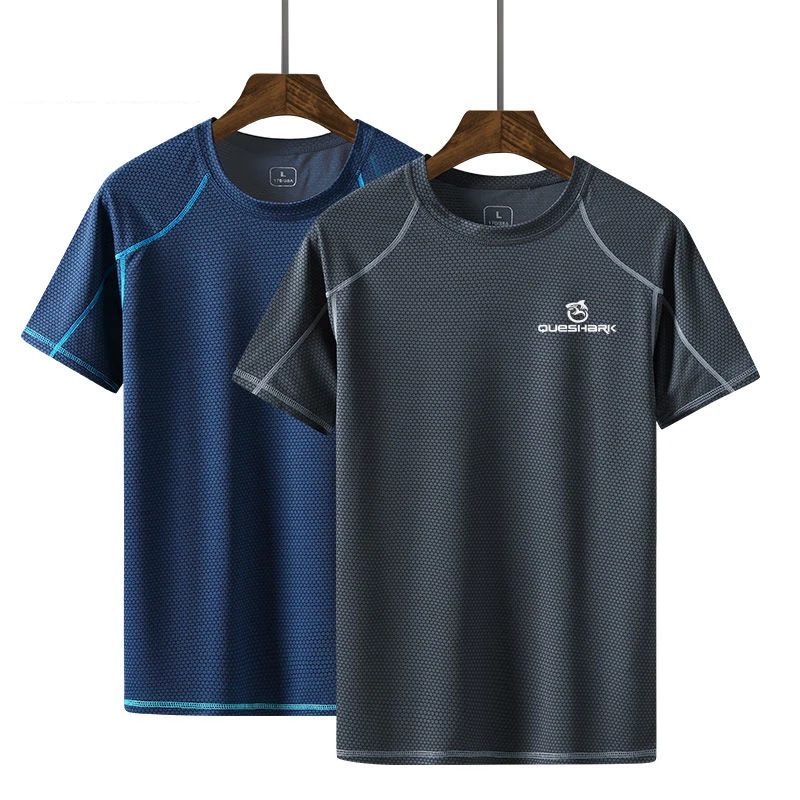 QUESHARK Men Quick Dry Short Sleeve Running T Shirt Breathable Tops T-shirts Fitness Gym Workout Ultrathin Ultralight Sports Tee - Image 6