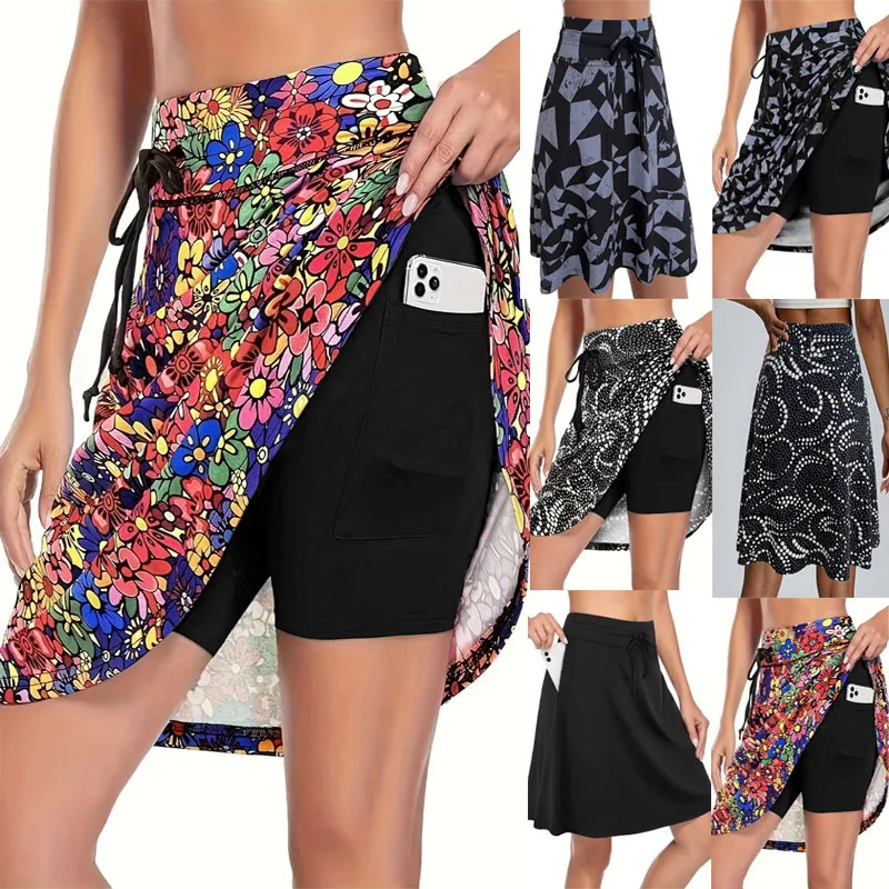 Girls' Summer Skirts Fake Two Girls' Underpants Skirts Running Outdoors Sport Skirt Pockets Fitness Casual Shorts 2025 - Image 6