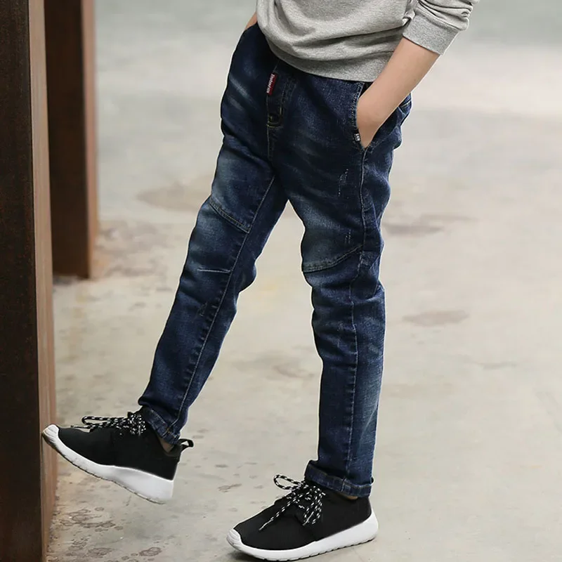 DIIMUU 4-11 Years Boys Clothes Slim Straight Jeans Young Pants Kids Baby Children Denim Clothing Trousers Elastic Waist Bottoms - Image 4