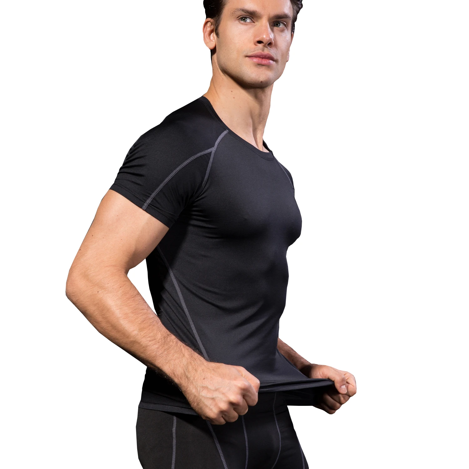 Quick Dry Running Shirt Men Fitness Sport Gym T-shirt Bodybuilding Gym Workout Short Sleeve T-shirt compression shirt men - Image 3