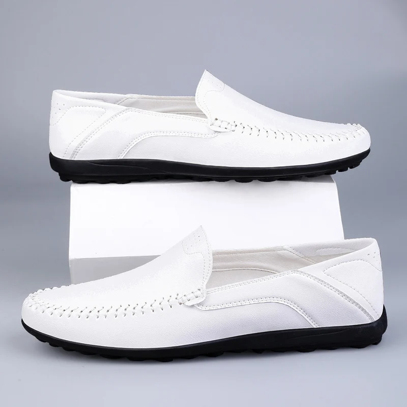 Luxury Leather Men Shoes Casual 2023 Italian Soft Men Loafers Handmade Moccasins Breathable Slip on Boat Shoes Zapatos Hombre - Image 5