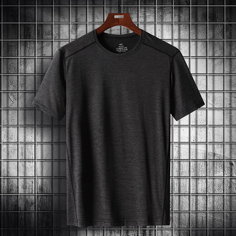 Quick Dry Sport T Shirt Men 2024 Short Sleeves Summer Casual Cotton Plus Asian Size M-5XL 6XL 7XL Top Tees GYM Tshirt Clothes - Image 2