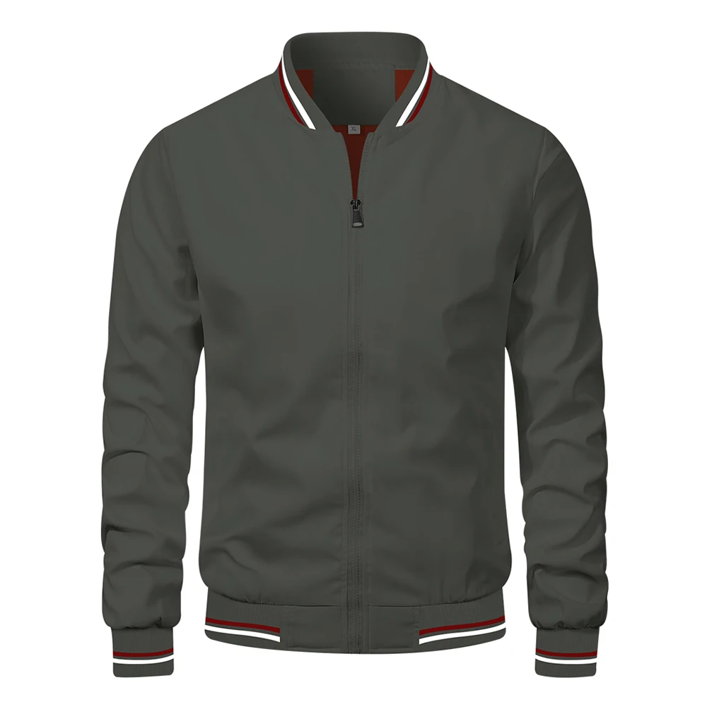 Fashion Autumn Jackets for Men Solid Color Casual Baseball Mens Jacket Clothing New in Outerwears Chaquetas Bomber Jackets Men - Image 5