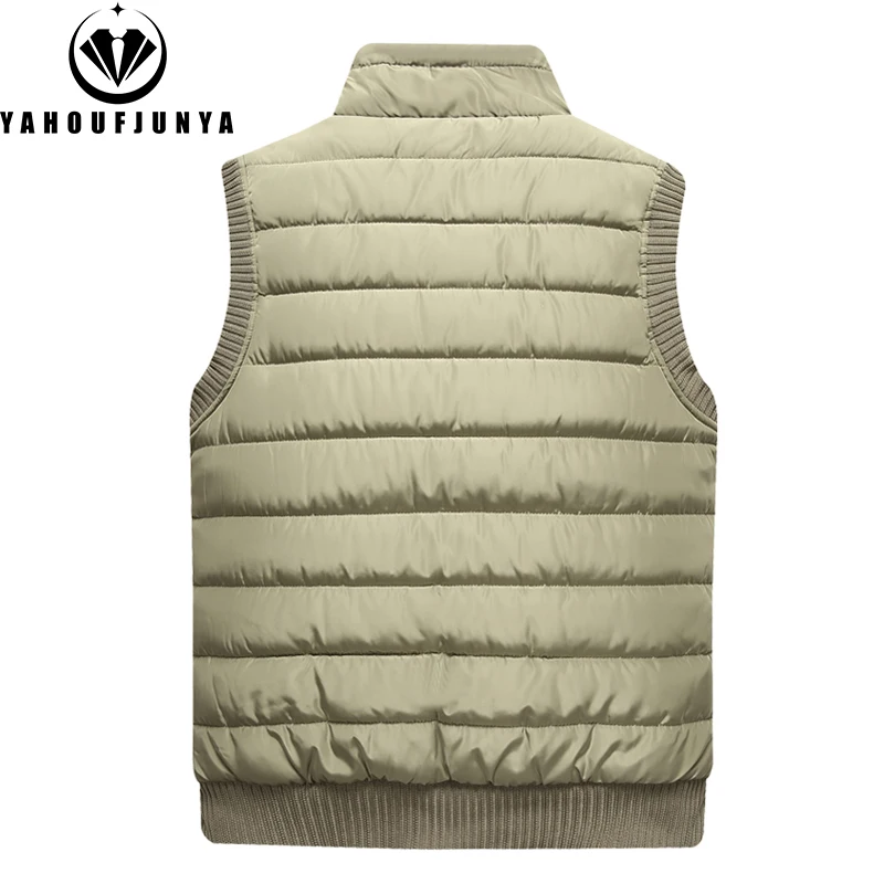 2024 Men Winter Sleeveless Casual Warm Stand Collar Vest Men Autumn Solid Color Outdoors Windproof Fashion Style Vest Male Coat - Image 3
