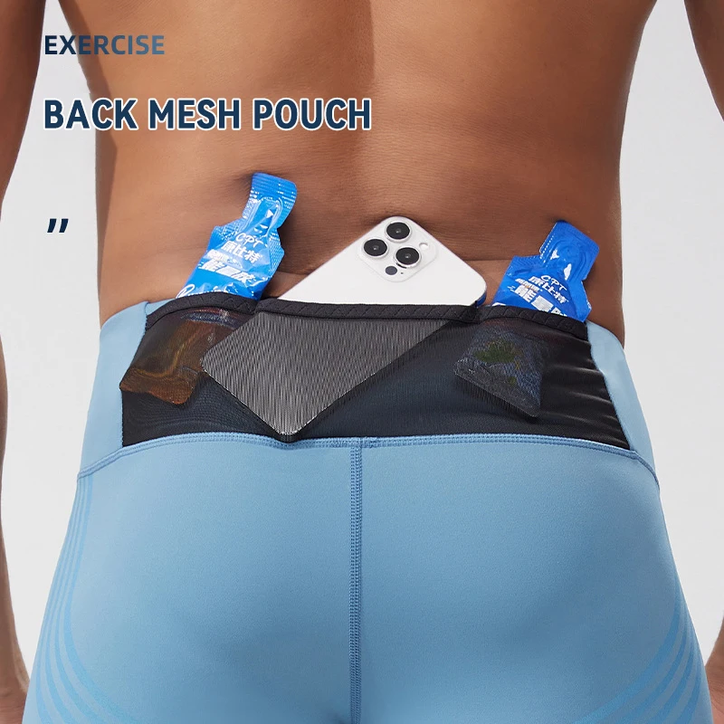S-2XL Men Smart Compression Running Tights High Waist Quick Dry Running Fitness Shorts with Mesh Back Pocket - Image 2