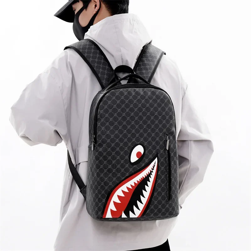 Men's Backpack Bag 15-inch Plaid High School College Laptop Rucksack - Image 3