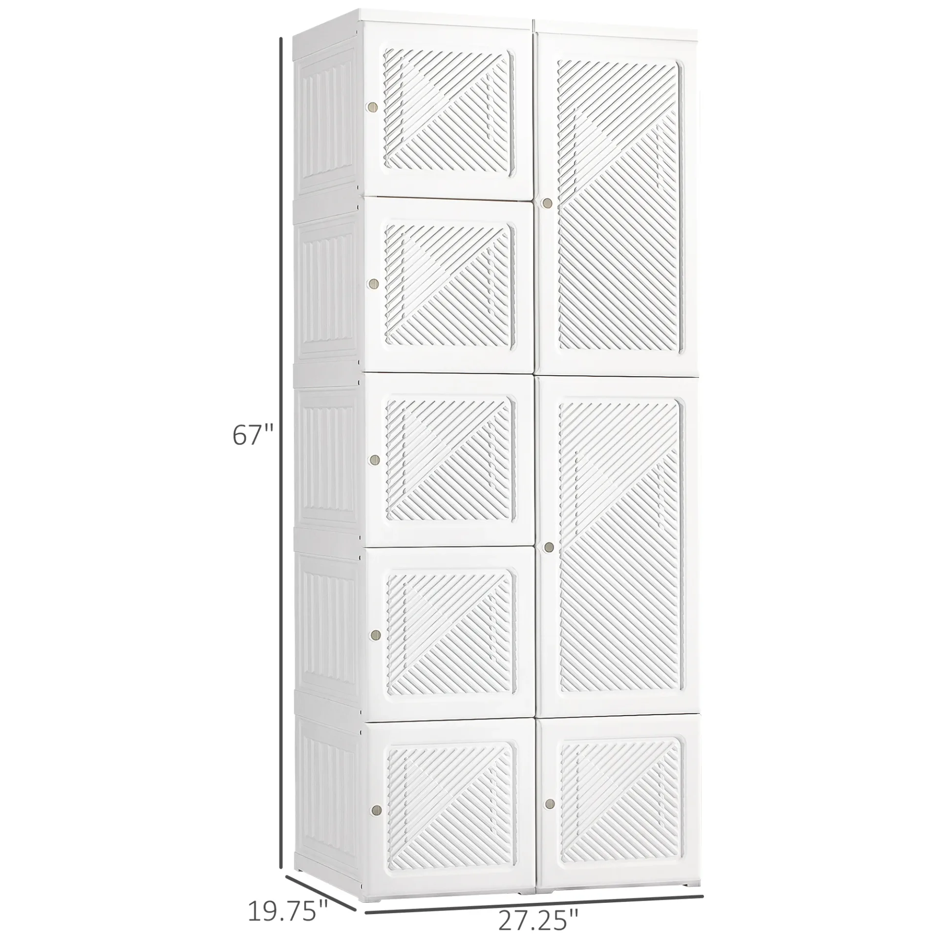 Portable Wardrobe Closet Foldable Clothes Cabinet Organizer W/ Cube Storage - Image 2